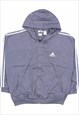 Adidas 90's Spellout Zip Up Hoodie Large Grey