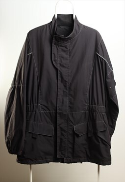 Collezioni Vintage Windbreaker Longline Jacket Black