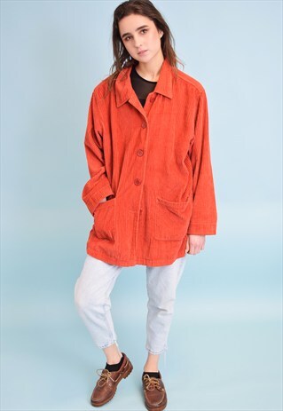 90'S RETRO OVERSIZED SWING CORDUROY NEUTRAL JACKET