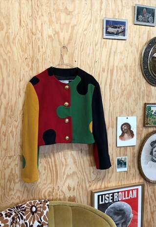 RARE VINTAGE 80S MOSCHINO PUZZLE PIECE BLAZER