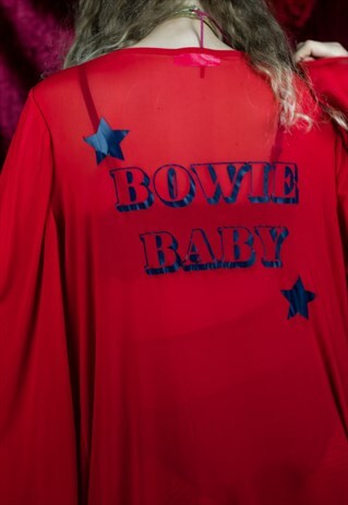 RED SHEER BOWIE BABY MAXI ROBE