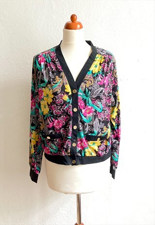VINTAGE PAISLEY PLANTS BLOUSE JACKET