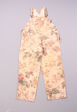 Vintage Floral Dungarees 90s Overalls. Workwear