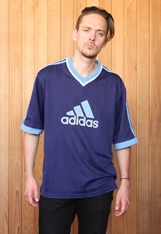 VINTAGE 1990S BLUE ADIDAS T-SHIRT