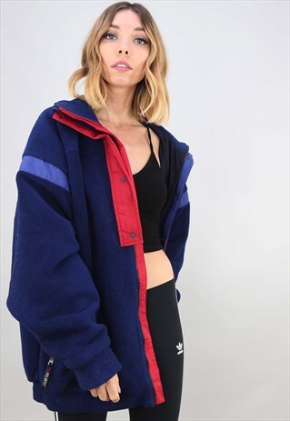 VINTAGE 90S OVERSIZED ZIP UP FLEECE JACKET