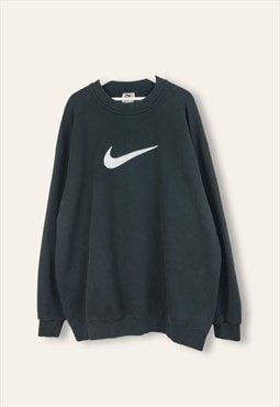 Vintage Nike Sweatshirt Classic Y2K in Black XL