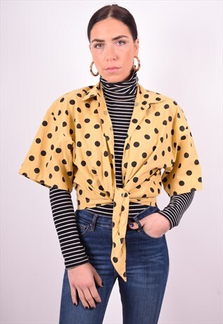 WOMENS VINTAGE SHIRT XL YELLOW 90'S