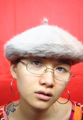 NUDE PINK FLUFFY BERET