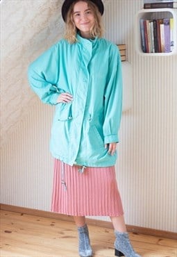 Mint blue lightweight raincoat jacket