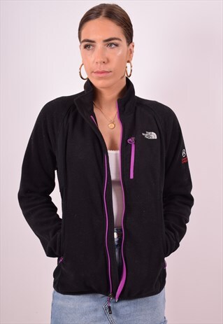 THE NORTH FACE WOMENS VINTAGE FLEECE JACKET LARGE BLACK 90S