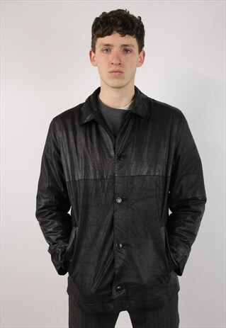 VINTAGE BLACK LEATHER LIGHT JACKET