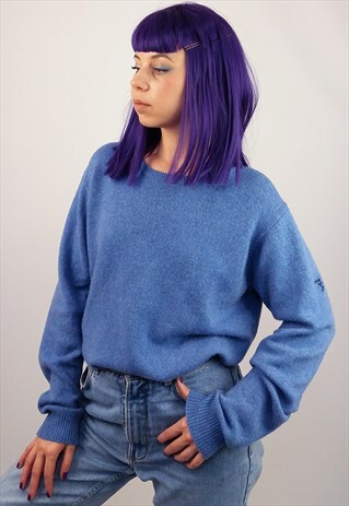 VINTAGE 90'S UNISEX WOOL SWEATER BLUE