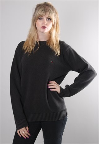VINTAGE 90S TOMMY HILFIGER OVERSIZE THICK KNITTED JUMPER