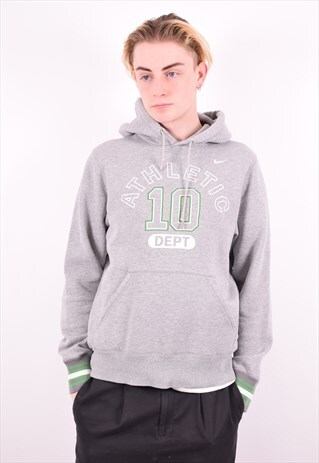 NIKE MENS VINTAGE HOODIE JUMPER SMALL GREY 90'S