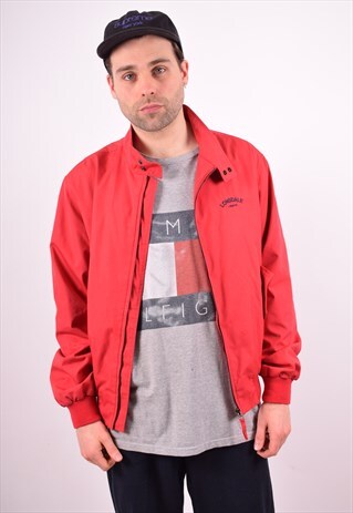 MENS VINTAGE BOMBER JACKET LARGE RED 90S