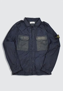Stone Island Garment Dyed Crinkle Reps Nylon Jacket in Navy
