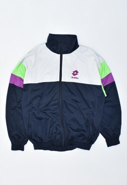 Vintage 90's Lotto Tracksuit Top Jacket Navy Blue