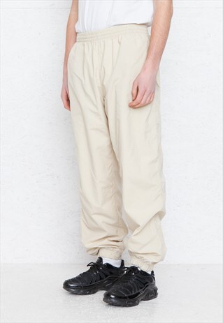 VINTAGE RETRO BEIGE NIKE TRACK BOTTOMS JOGGERS
