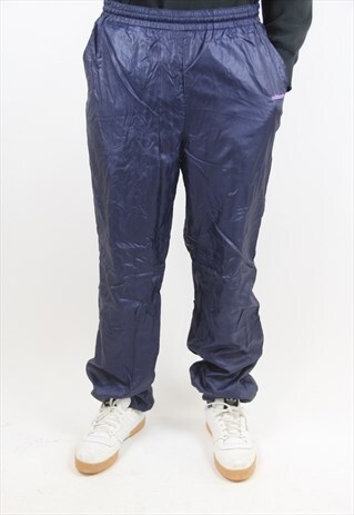 VINTAGE ADIDAS 90'S NAVY SHELL TRACKSUIT BOTTOMS