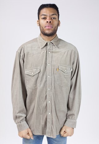 VINTAGE 90S BROWN CORD SHIRT