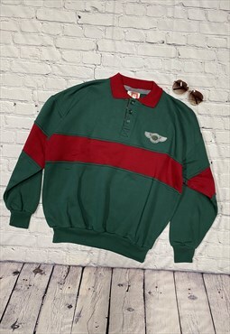 Vintage Dark Green Collared Sweatshirt Size XL