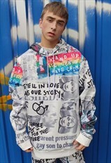 Gay hoodie LGBT graffiti pullover rainbow Pride top in white