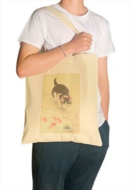 Ohara Koson Cat and Bowl of Goldfish Japanese Tote Bag