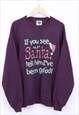 Vintage Lee Christmas Sweatshirt Purple Pullover Santa Print