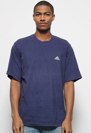 VINTAGE ADIDAS LOGO T-SHIRT NAVY BLUE