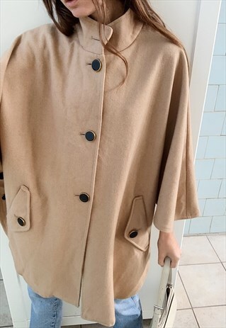 VINTAGE 80S CLASSY THICK MIDSEASON SWING COAT CAPE