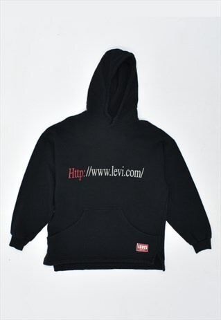 VINTAGE 90'S LEVI'S HOODIE JUMPER OVERSIZE BLACK