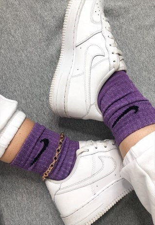 CUSTOMISED DYED NIKE SOCKS IN PURPLE
