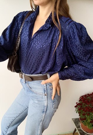 VINTAGE 60S SWEDISH ANNE BRUSE LUXE BLOUSE TOP SHIRT