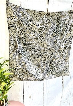 Vintage Sheer Leopard Print Patterned Y2K Scarf