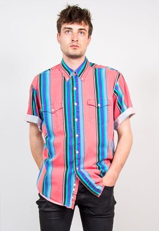 VINTAGE WRANGLER STRIPED RANCH SHIRT