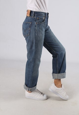 VINTAGE 501'S LEVIS DENIM JEANS HIGH WAISTED UK 10 (V2A)
