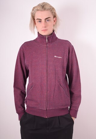 CHAMPION MENS VINTAGE TRACKSUIT TOP JACKET MEDIUM MAROON 90S