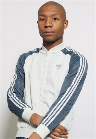 VINTAGE ADIDAS ORIGINALS BLUE TRACK JACKET
