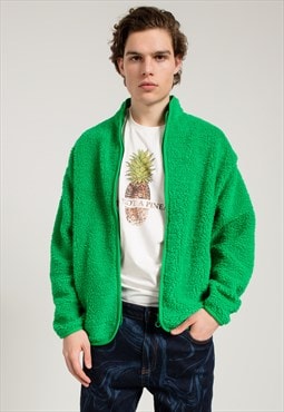 Oversized Teddy Borg Track Top in Green