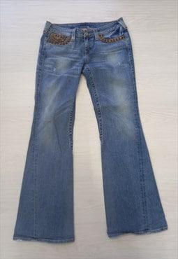 Y2K Blue Flared and Studded Jeans 