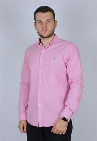 POLO RALPH LAUREN PINK SHIRT MEN RARE