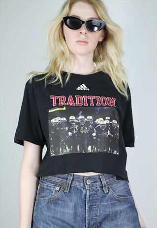 VINTAGE 90S ADIDAS PRINT CROP TOP