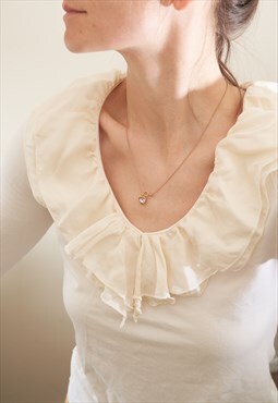 Ruffle neck jersey top