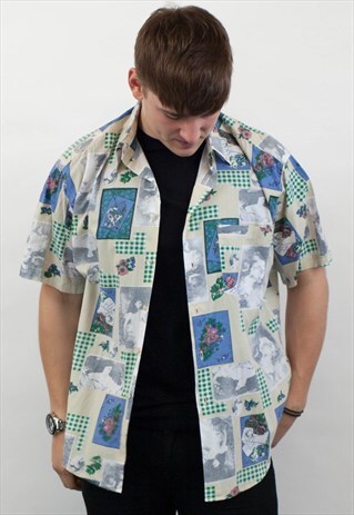 VINTAGE ABSTRACT PATTERN SHIRT