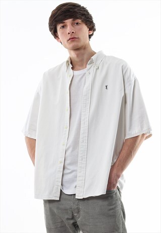 VINTAGE YVES SAINT LAURENT 90S WHITE SHORT SLEEVE