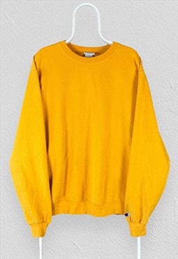 Vintage Champion Yellow Sweatshirt Pullover Blank Mens Large