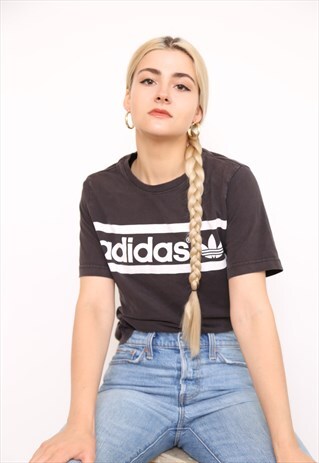 VINTAGE 90S ADIDAS BLACK TOP T-SHIRT