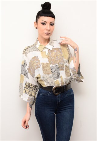 VINTAGE 90'S ORNATE FLORAL PATTERNED OVERSIZED SHIRT