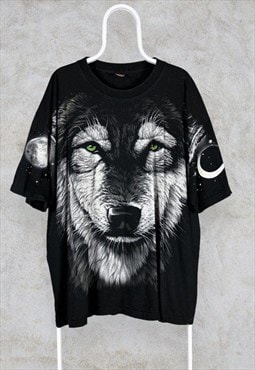 Vintage Wolf Single Stitch T Shirt Black XXL