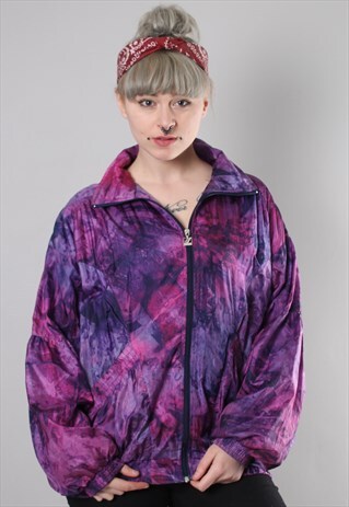VINTAGE 80S RUCANOR PATTERNED SHELL BOMBER JACKET